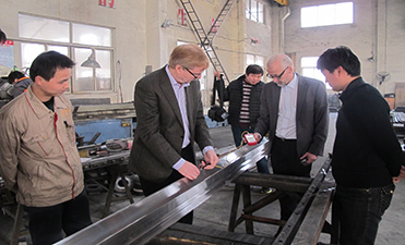 Finland customer were inspecting the press brake tools hardness